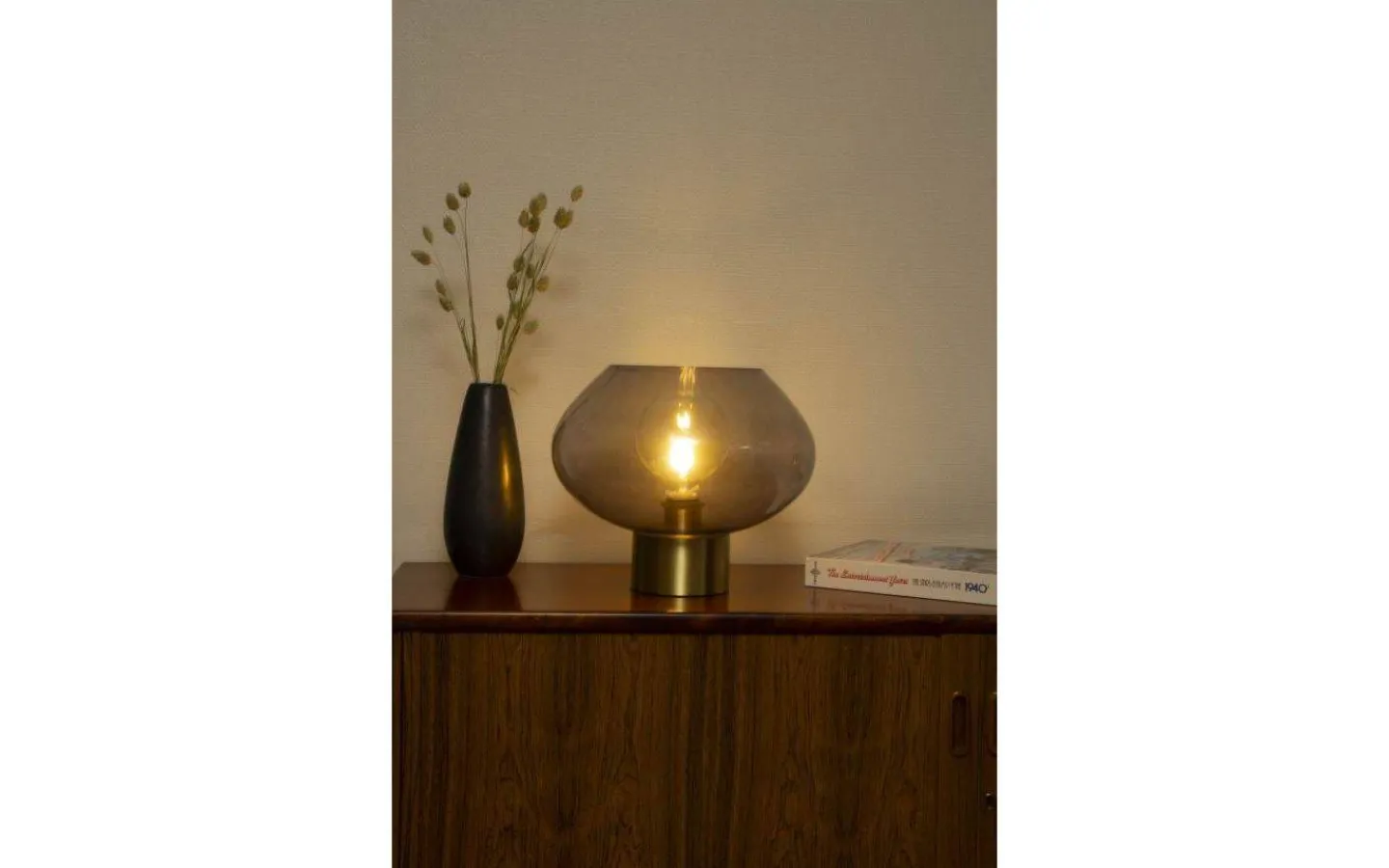 Bordslampor-Aneta Bell Bordslampa 30cm Matt Mässing/Rök