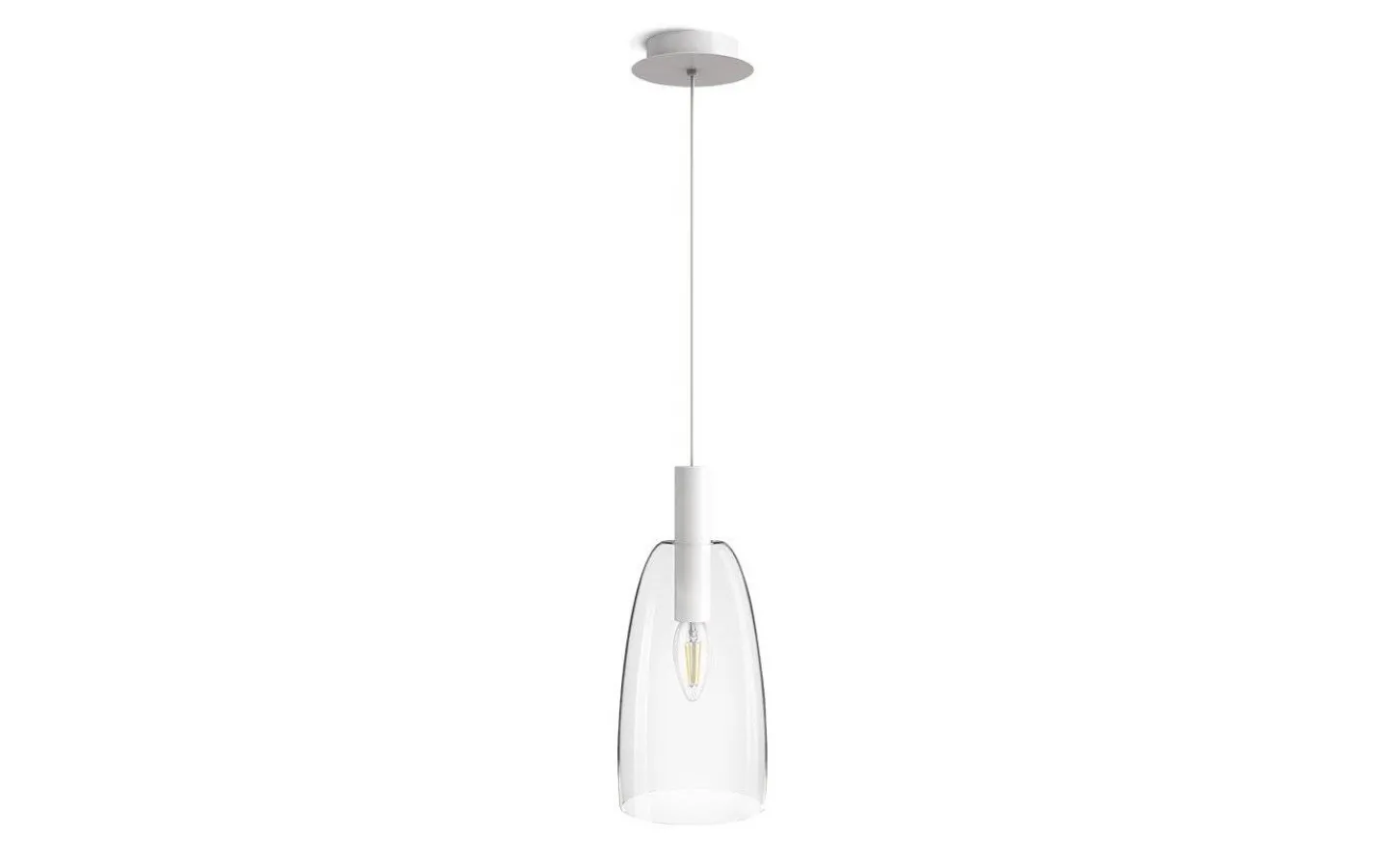 Kök & Matplats|Fönsterlampor-Rendl Bellini Glaspendel 15cm Vit/Glas