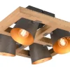 Plafonder < Trio Lighting Bell Plafond 4-delad E14 antik stål