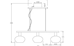 Avlånga Taklampor < Aneta Bell Taklampa 70cm Matt Mässing/Rök