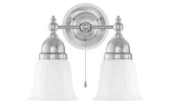 Lampetter < Karlskrona Lampfabrik Bergman - Förnicklad / Brytare / Vitt fäste