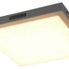 Badrumslampor Tak-Trio Lighting Bermejo Plafond LED 30x30cm antracit IP54