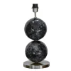 Sovrum|Lampfötter-Hallbergs Bertone Lampfot 47cm Svart Marmor/Silver
