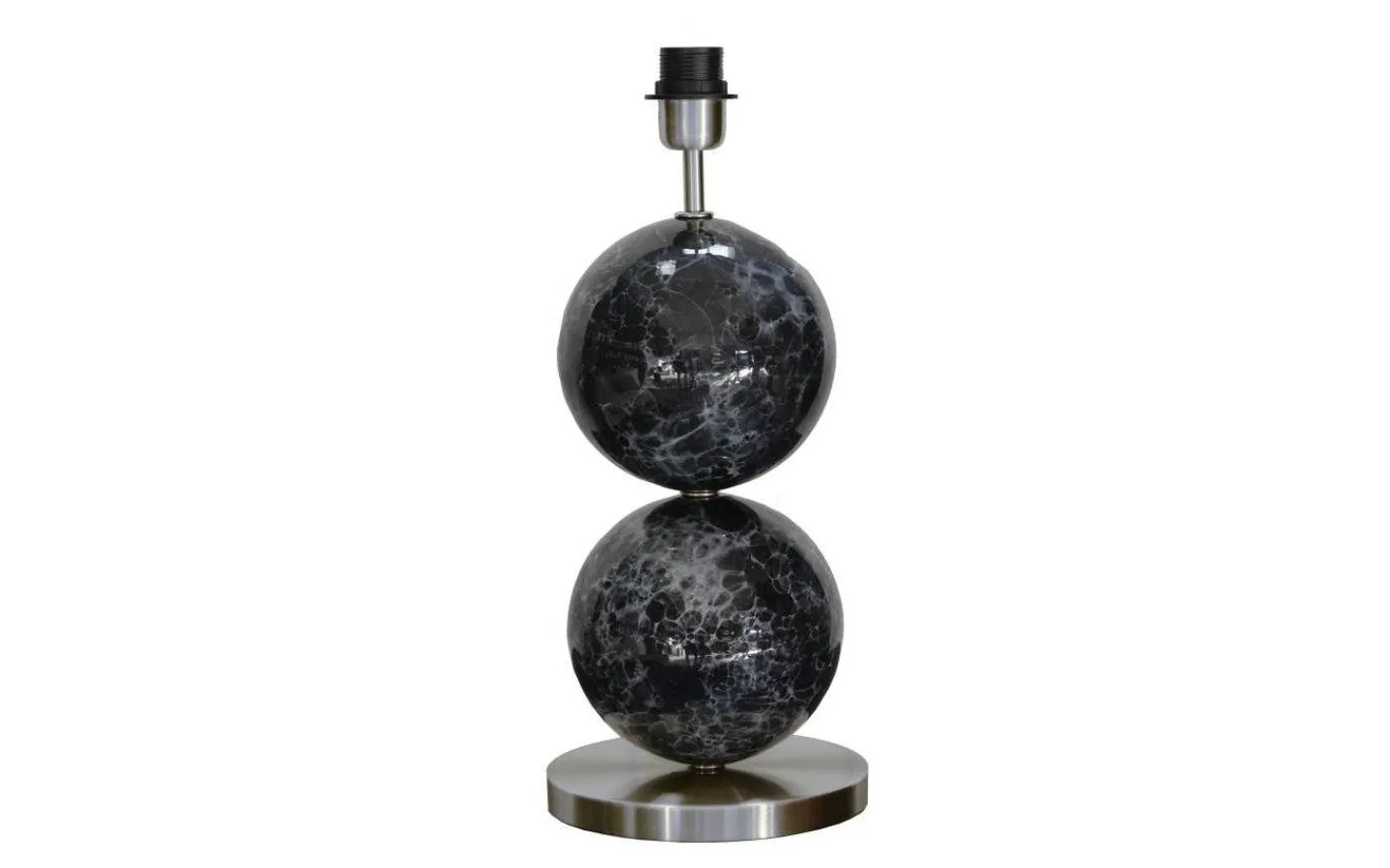 Sovrum|Lampfötter-Hallbergs Bertone Lampfot 47cm Svart Marmor/Silver