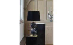 Sovrum|Lampfötter-Hallbergs Bertone Lampfot 47cm Svart Marmor/Mässing