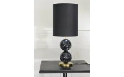 Sovrum|Lampfötter-Hallbergs Bertone Lampfot 47cm Svart Marmor/Mässing
