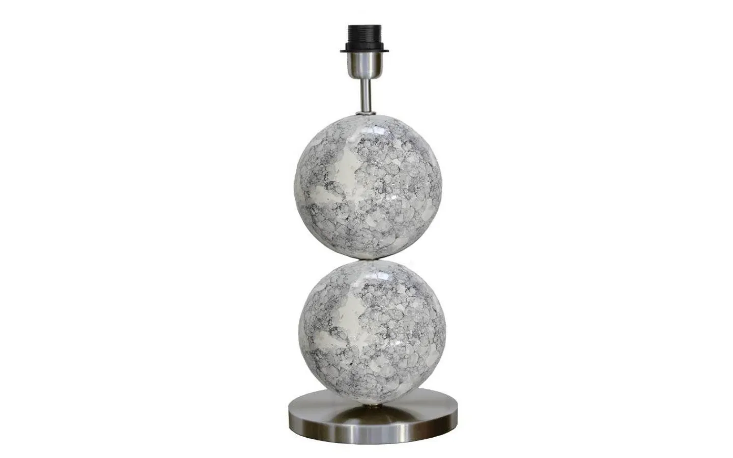 Sovrum|Lampfötter-Hallbergs Bertone Lampfot 47cm Vit Marmor/Silver