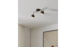 Avlånga Takspotlights|Takspot Med 2 Lampor < Eglo Bimeda Takspotlight 37cm GU10 LED 3000K 2x2,8W Nickel