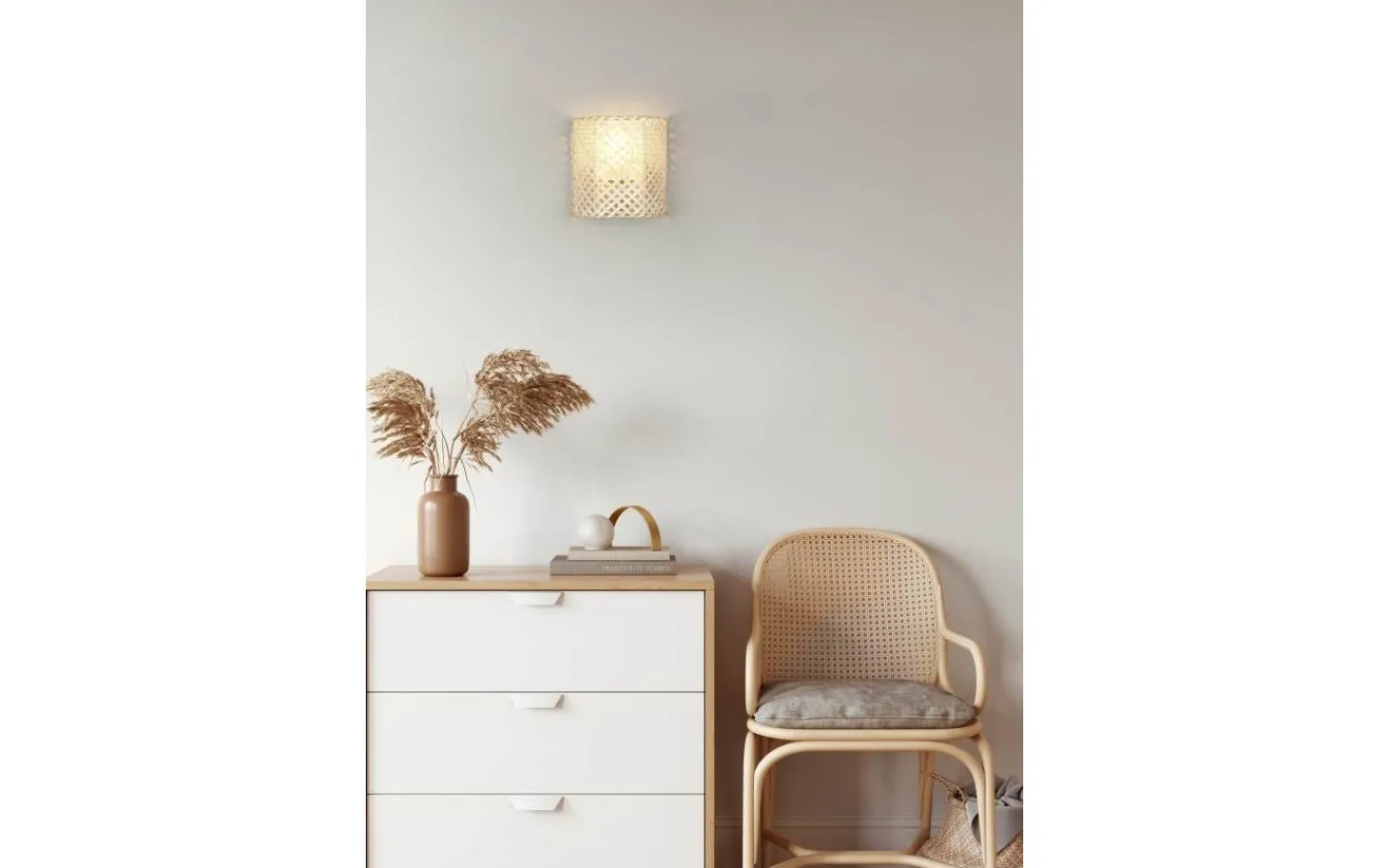 Lampetter-Reality Bina Vägglampa E27 brun/bambu