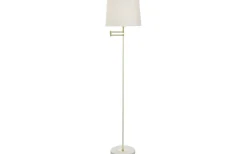 Vardagsrum|Golvlampor-Aneta Birka Golvlampa 155cm Vit/Mässing