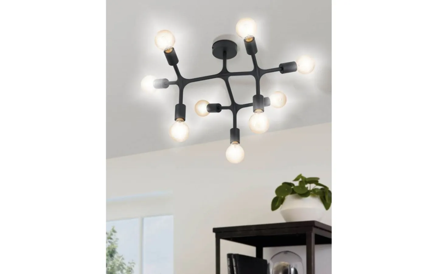 Plafonder-Eglo Bocadella Plafond 64cm Svart