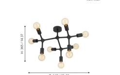 Plafonder-Eglo Bocadella Plafond 64cm Svart