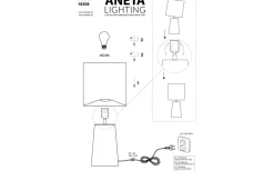 Bordslampor-Aneta Bodil Bordslampa 45cm Brun/Beige