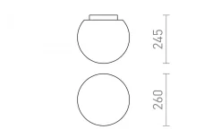 Badrumslampor Tak|Plafonder-Rendl Bolly Plafond 26cm Opal/Krom IP44
