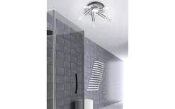 Badrumslampor Tak-Trio Lighting Bolsa H2O Plafond LED rund krom/bubbelglas IP44