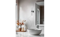 Badrumslampor Vägg-Trio Lighting Bolsa H2O Vägglampa LED 2-delad krom/bubbelglas IP44