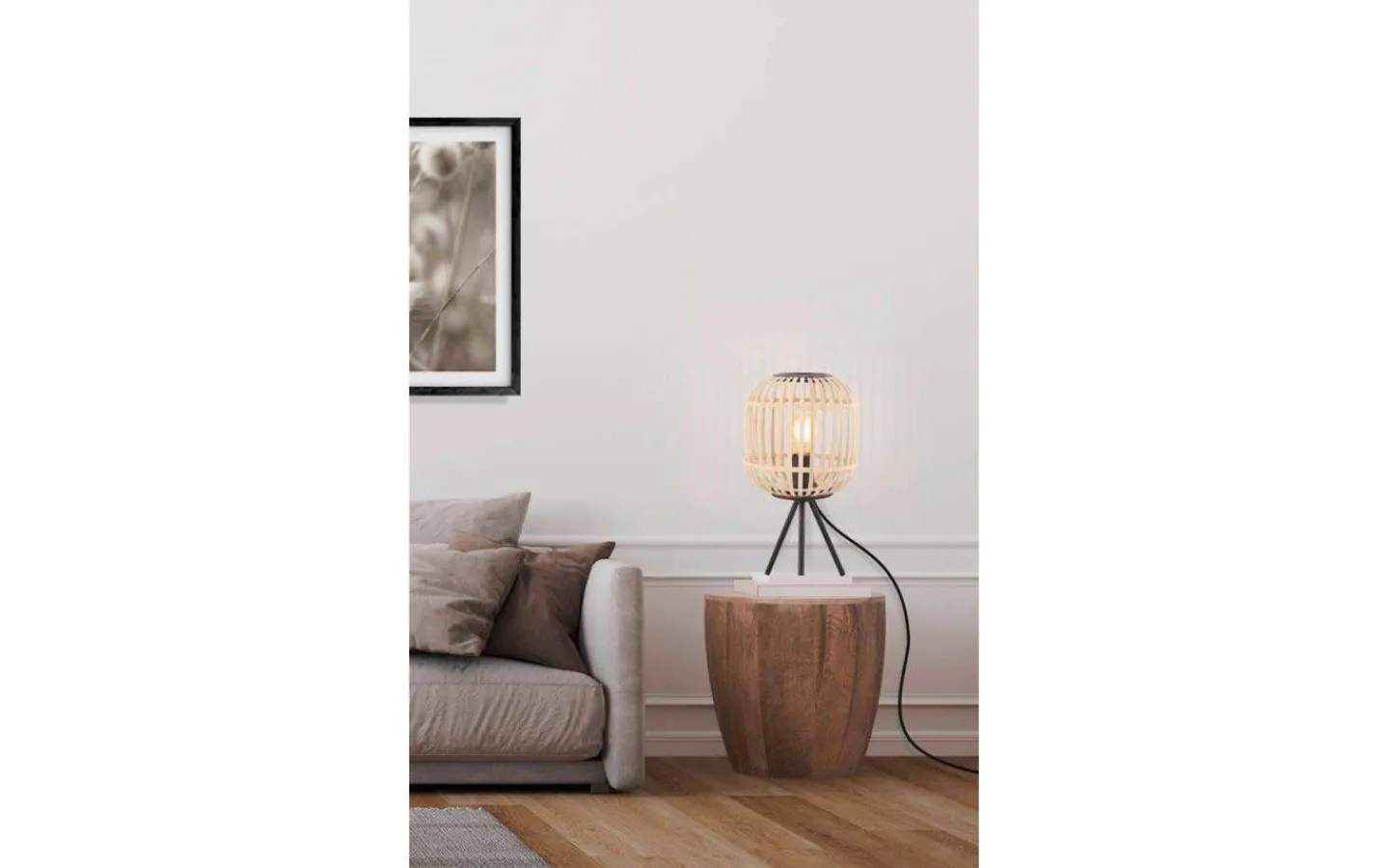 Bordslampor-Eglo Bordesley Bordslampa 40cm Svart/Natur
