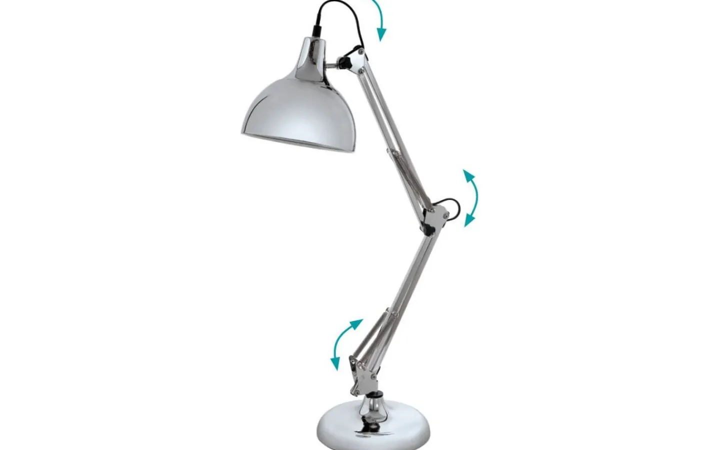 Skrivbordslampor-Eglo Borgillio Skrivbordslampa 71cm Krom