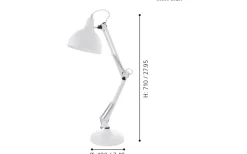 Skrivbordslampor-Eglo Borgillio Skrivbordslampa 71cm Vit