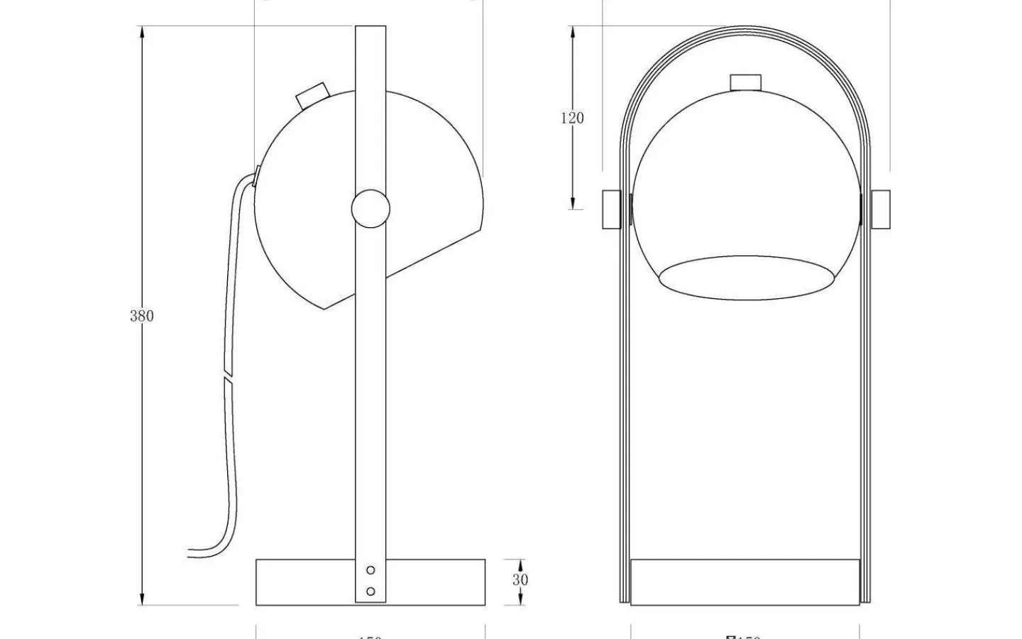 Skrivbordslampor-Aneta Bow Bordslampa 38cm Svart