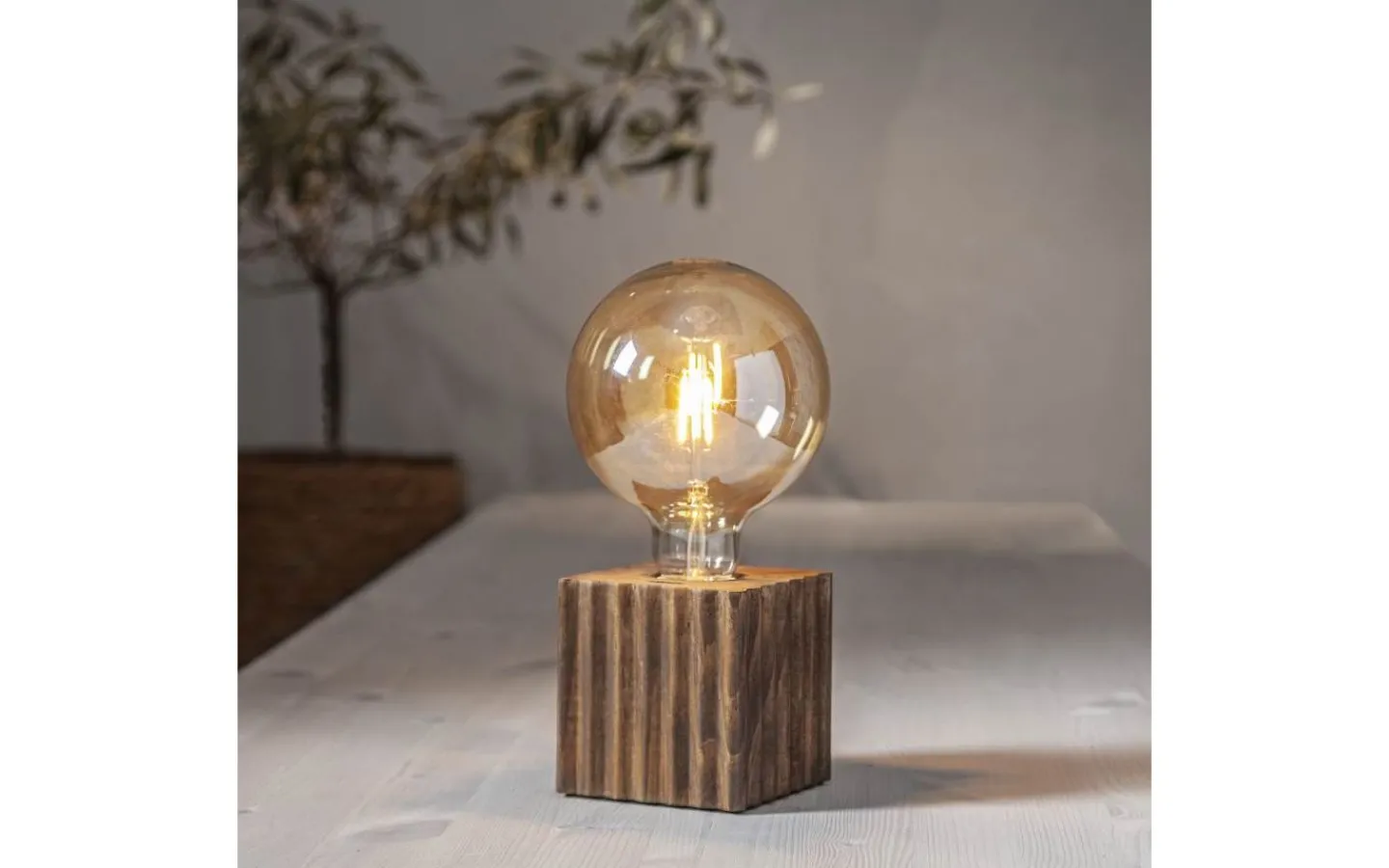 Bordslampor-Star Trading Box Bordslampa 10cm Brun Trä