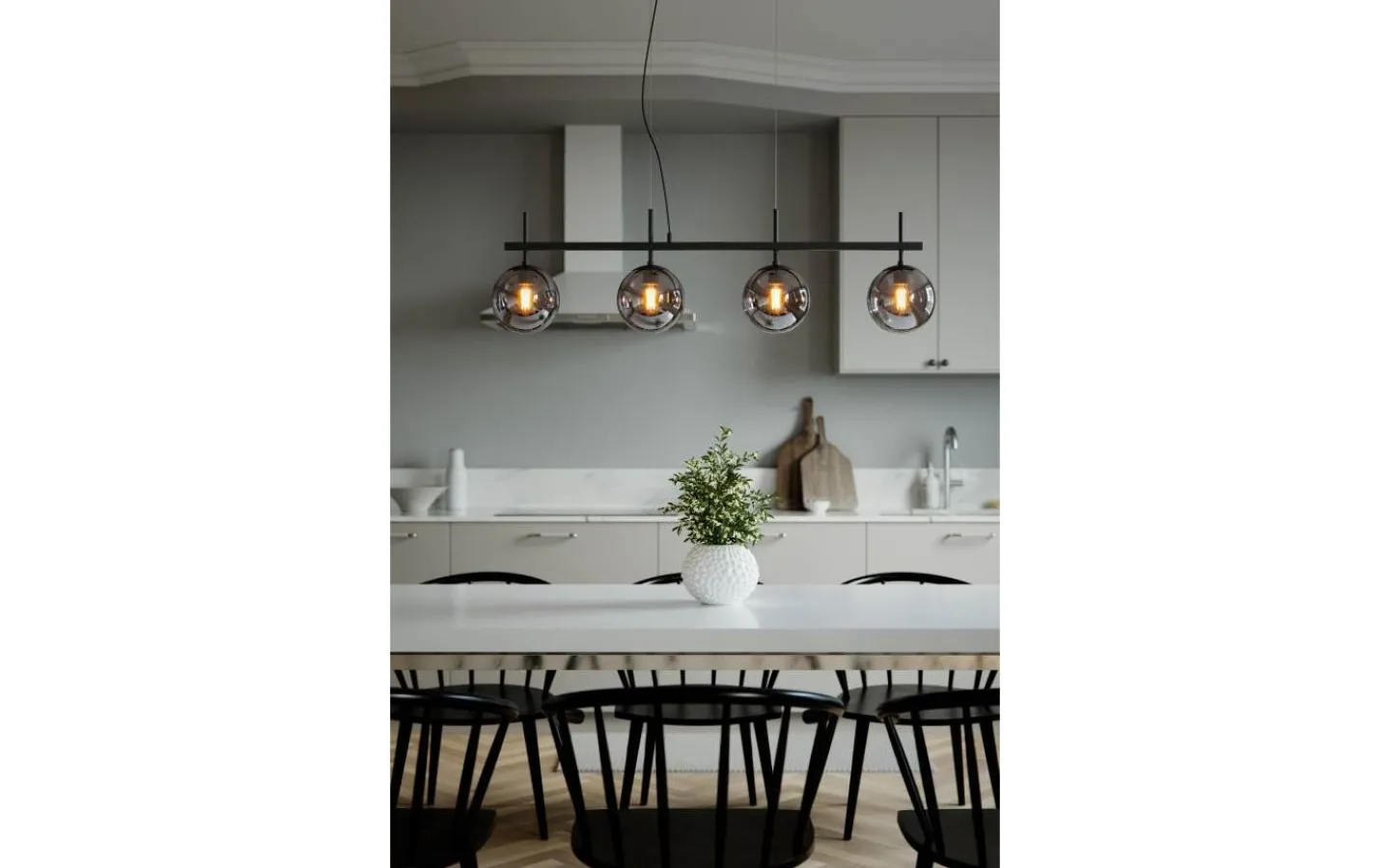 Avlånga Taklampor-By Rydens Boyle Taklampa 117cm Rökgrå