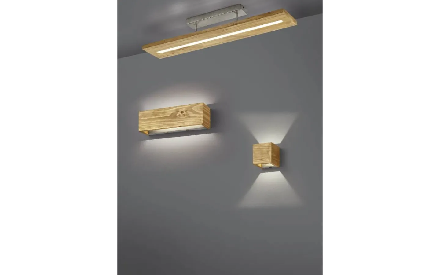 Lampetter-Trio Lighting Brad Vägglampa LED 37cm trä