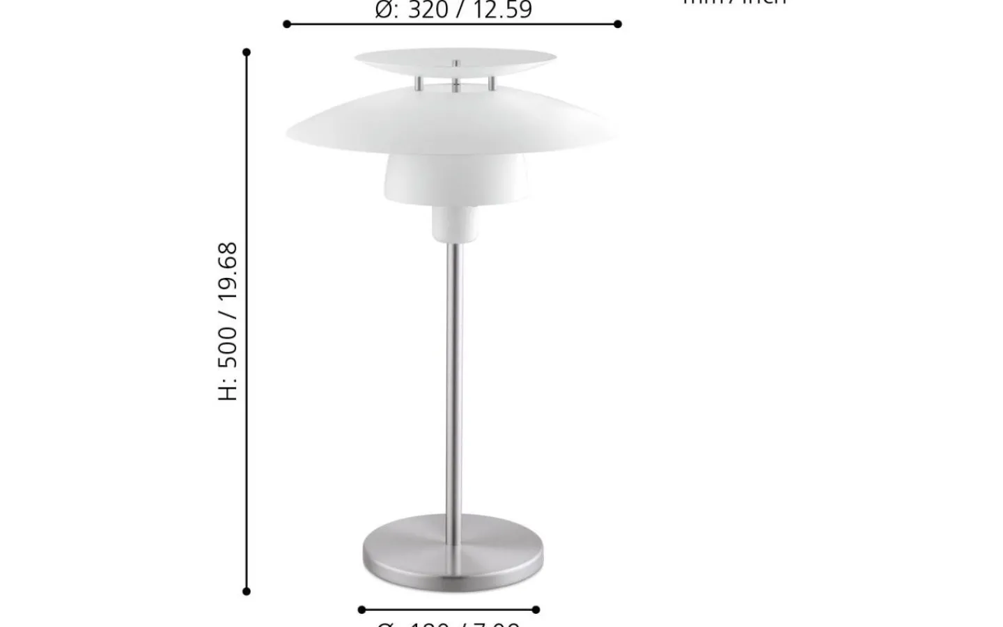 Bordslampor < Eglo Brenda Bordslampa 50cm Vit