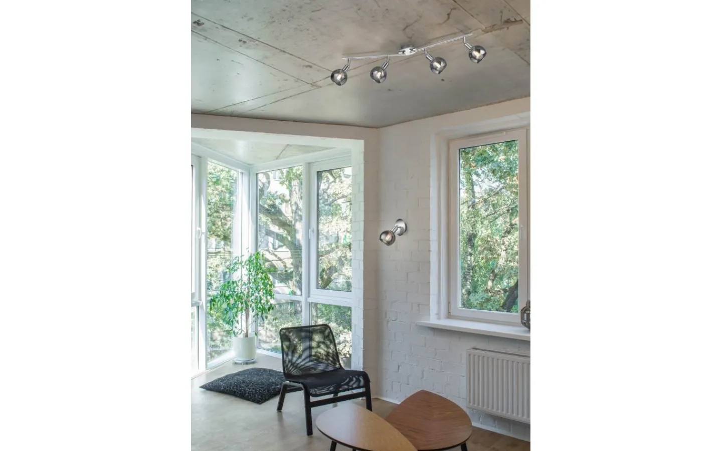 Avlånga Takspotlights|Takspot Med Minst 4 Lampor-Reality Brest Spotlight 4-delad E14 krom