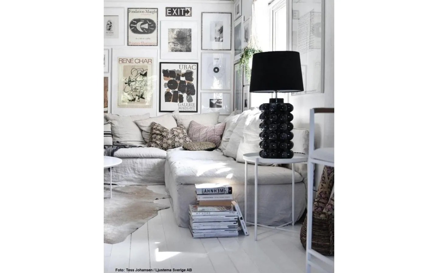 Sovrum|Vardagsrum-Hallbergs Bubbels Lampfot 49cm Black Marble
