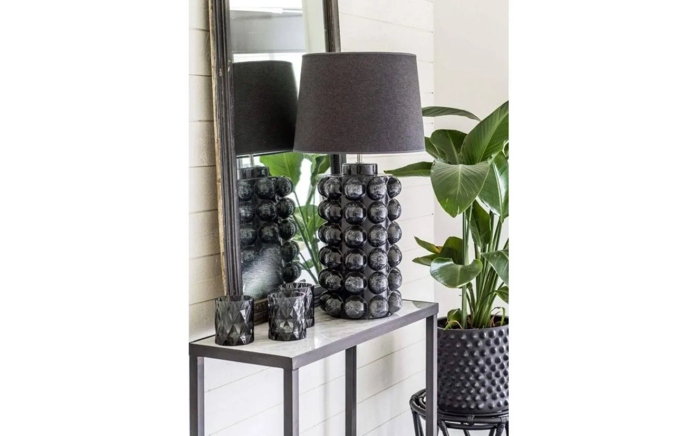 Sovrum|Vardagsrum-Hallbergs Bubbels Lampfot 49cm Black Marble