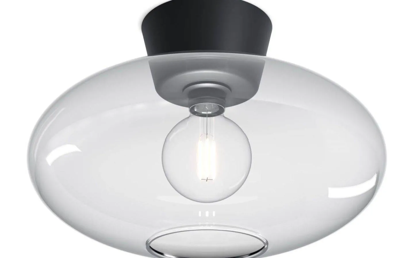 Plafonder-Belid Bullo Plafond 38cm Mattsvart/Klarglas