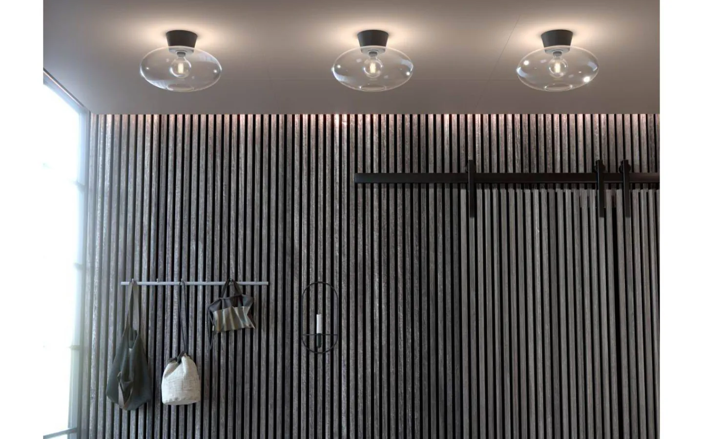 Plafonder-Belid Bullo Plafond 38cm Mattsvart/Klarglas
