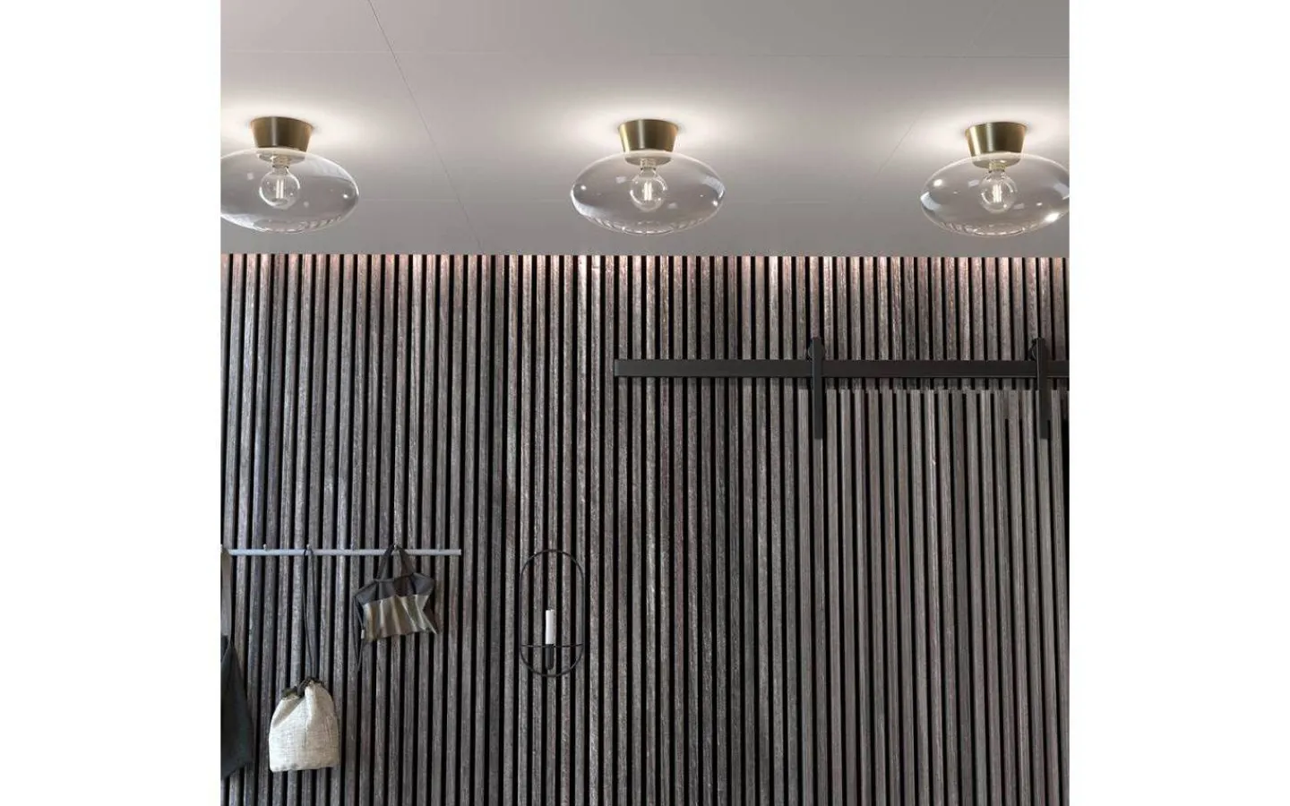 Plafonder-Belid Bullo Plafond 38cm Mässing/Klarglas