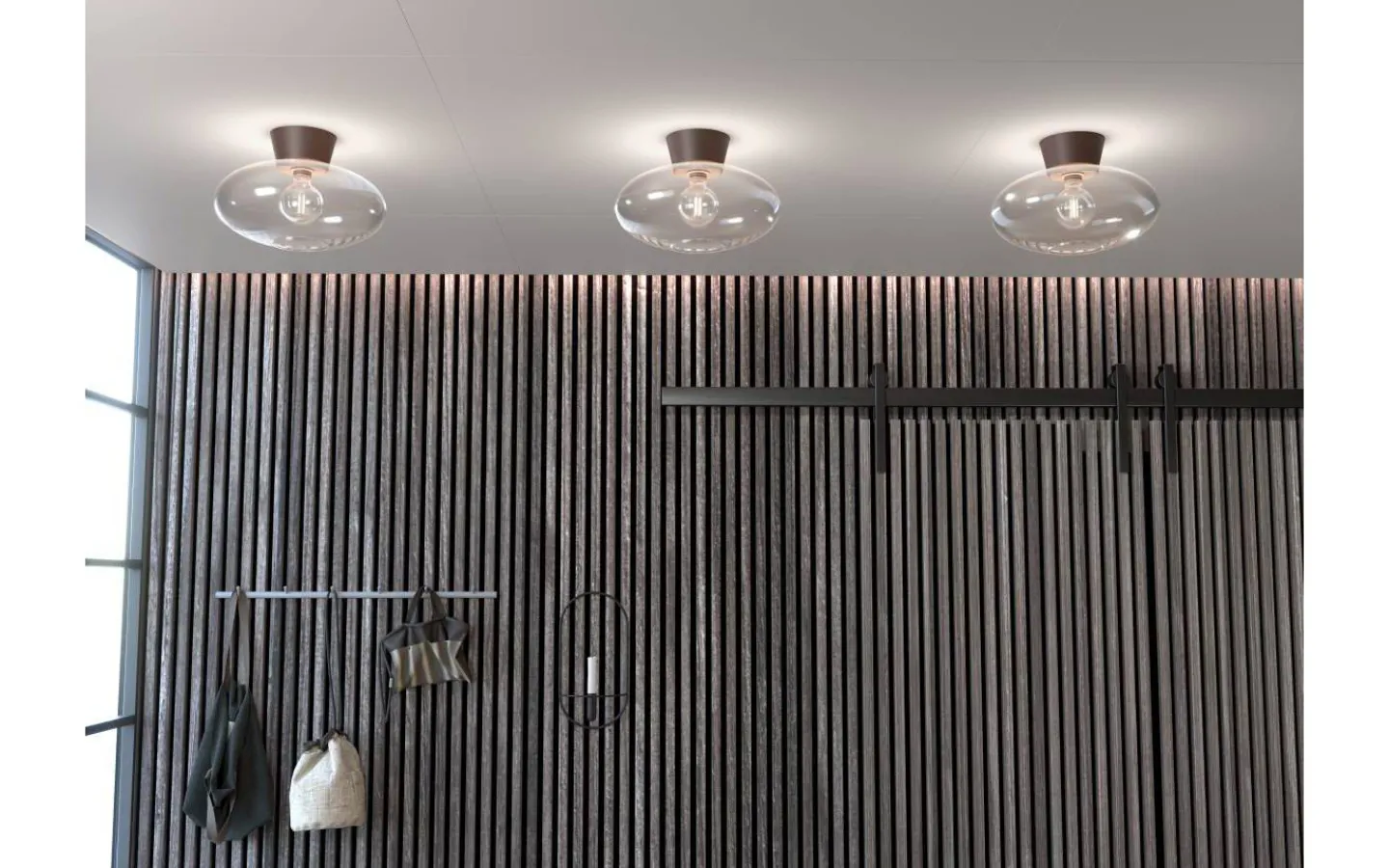 Plafonder < Belid Bullo Plafond 38cm Oxid/Klarglas
