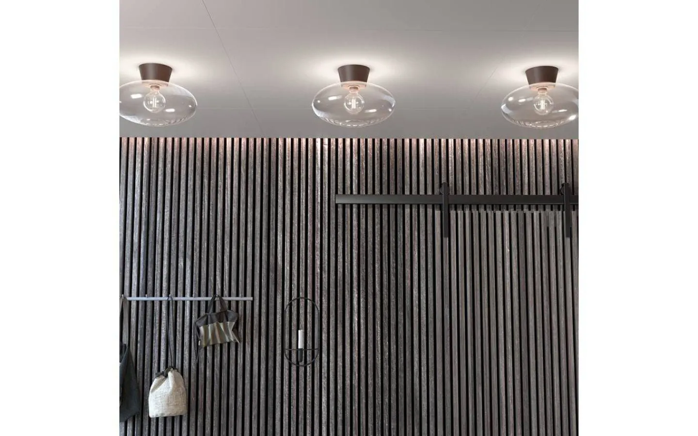 Plafonder < Belid Bullo Plafond 38cm Oxid/Klarglas