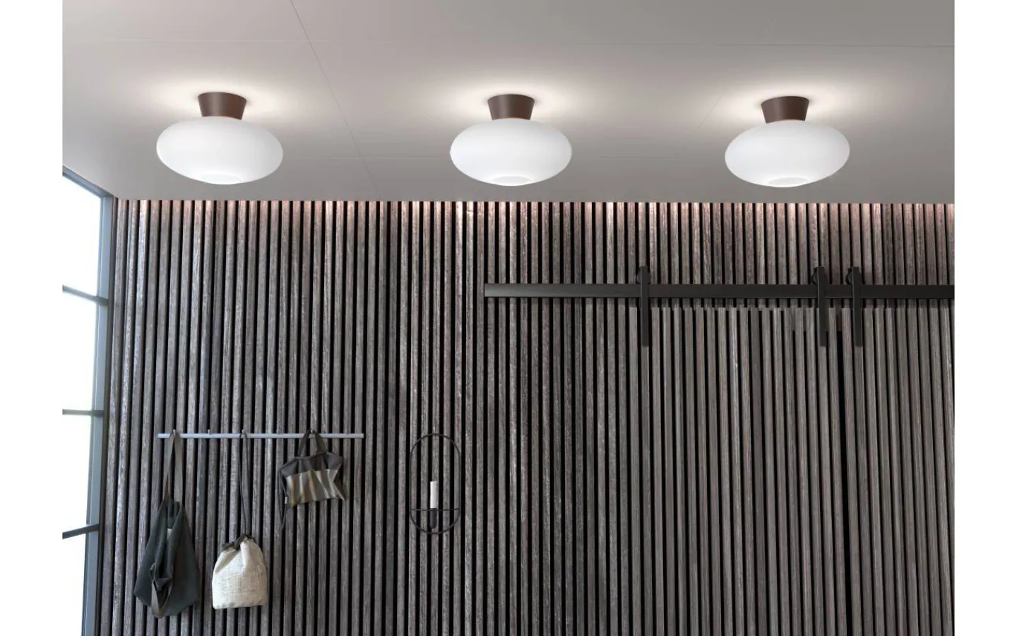 Plafonder < Belid Bullo Plafond 38cm Oxid/Opalglas