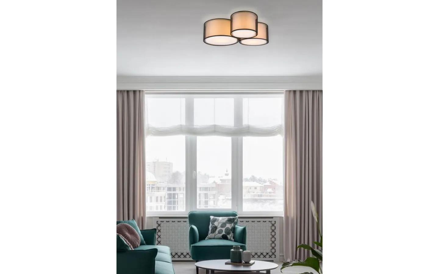 Plafonder < Trio Lighting Burton Plafond 3-delad E27 mattsvart