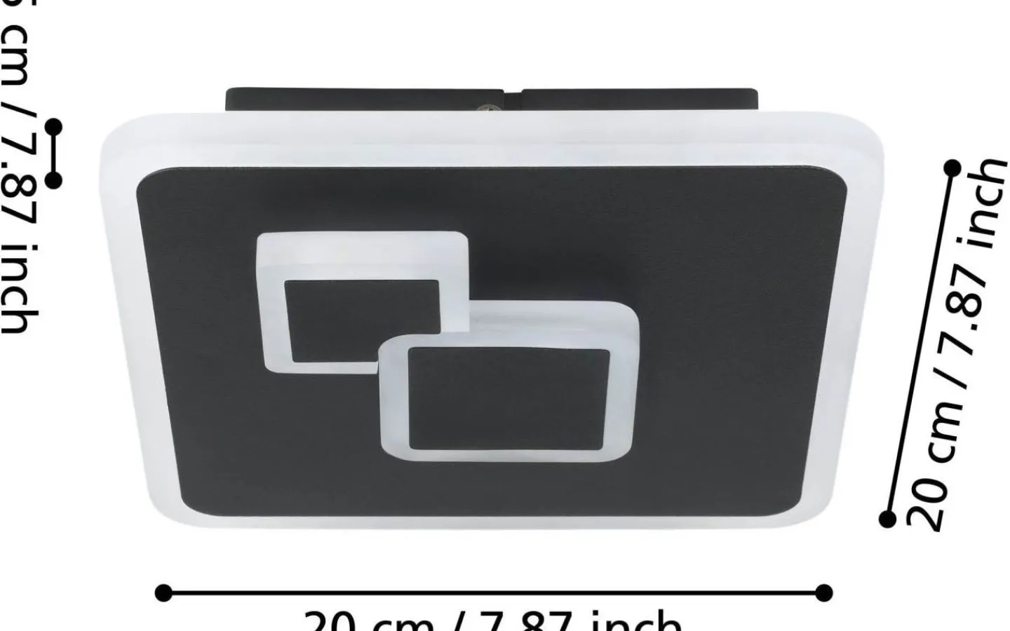 Plafonder-Eglo Cadegal Plafond 20cm LED 4000K 8W Svart