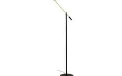 Golvläslampor-Aneta Cadiz Golvlampa 130cm LED 9W 3000K Svart/Matt Mässing
