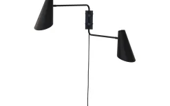 Läslampor < Dyberg Larsen Cale Vägglampa Svart med 2 Stavar