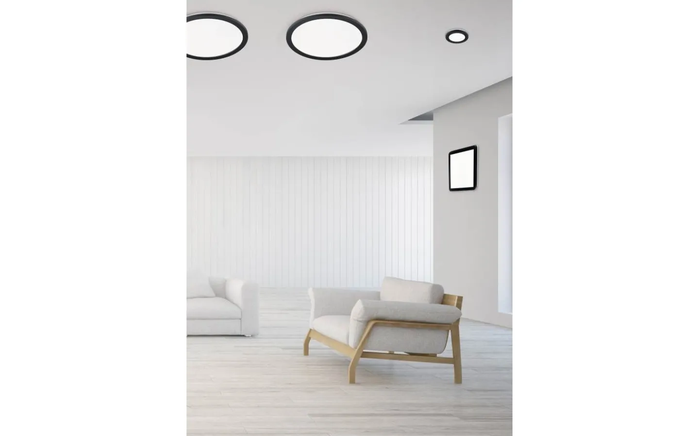 Badrumslampor Tak-Reality Camillus Plafond LED 40x40cm mattsvart IP44