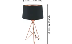 Bordslampor-Eglo Camporale Bordslampa 56cm Koppar