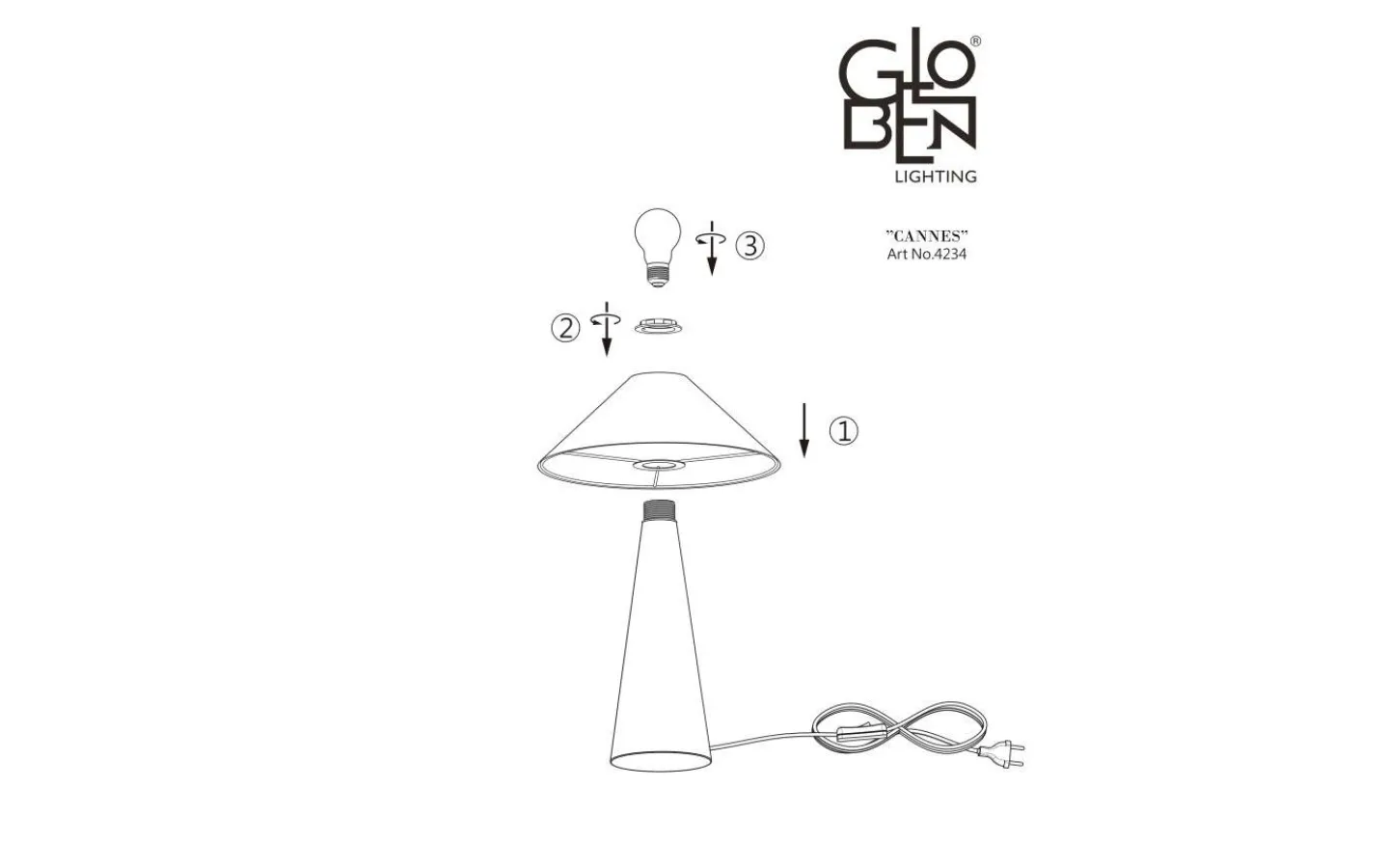 Vardagsrum|Bordslampor-Globen Lighting Cannes Bordslampa 40cm Svart