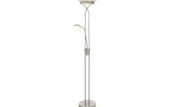 Uplight|Golvläslampor-Aneta Cannes Golvlampa 1,8m LED 3000K 25W+5W Dimbar Stål