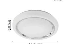 Plafonder-Eglo Capasso Plafond 34cm LED 3000K 18W Vit/Krom