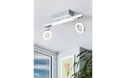 Avlånga Takspotlights|Takspot Med 2 Lampor-Eglo Cardillio Takspotlight 39cm LED 3000K 2x3,2W + 3,3W Krom