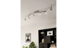 Avlånga Takspotlights|Takspot Med Minst 4 Lampor < Eglo Cardillio Takspotlight 159cm LED 3000K 6x3,2W + 3x3,3W Krom