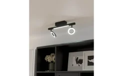 Avlånga Takspotlights|Takspot Med 2 Lampor-Eglo Cardillio 2 Takspotlight 39cm LED 3000K 2x3,2W + 3,3W Svart