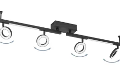 Avlånga Takspotlights|Takspot Med Minst 4 Lampor-Eglo Cardillio 2 Takspotlight 99cm LED 3000K 4x3,2W + 2x3,3W Svart